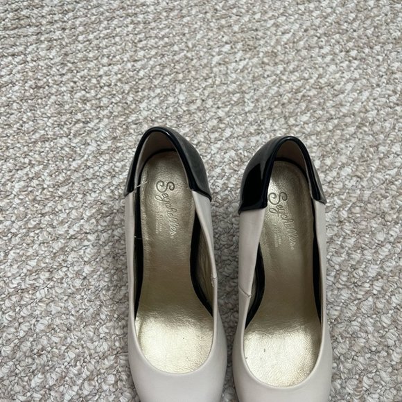 Seychelles white black pumps heels size 6 - Picture 3 of 9